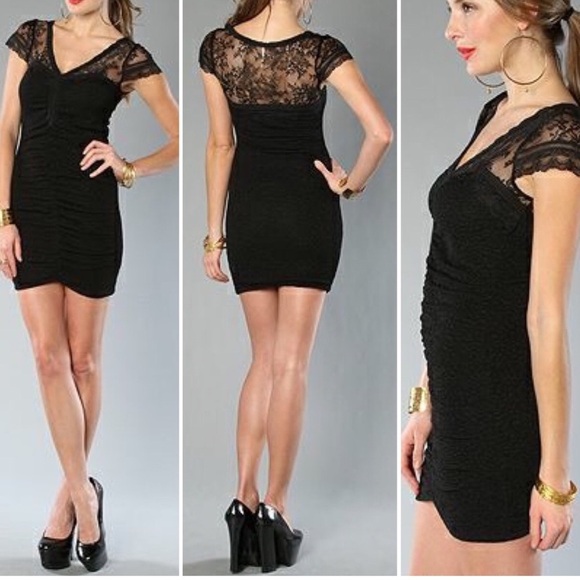 NWOT Free People Lace Envy Bodycon Mini Dress Size Medium - Picture 1 of 14